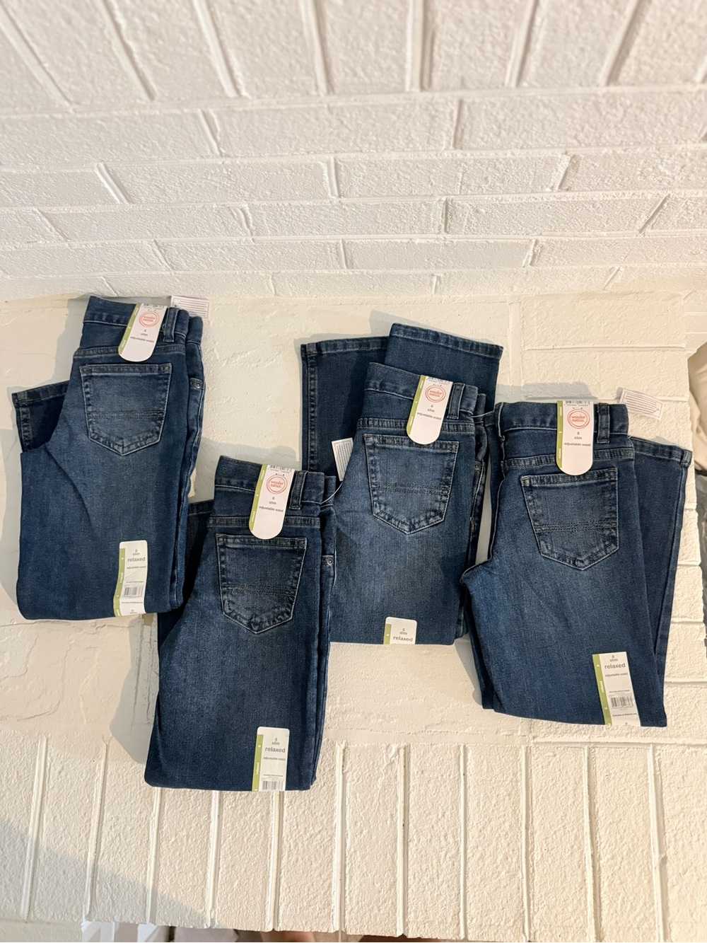wonder nation Dark Blue Stretch Kids Jeans - Pack of 4